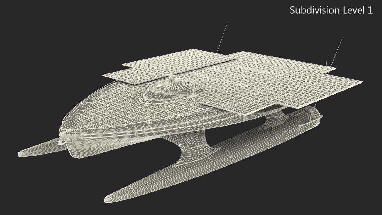 3D Solar Electric Boat Rigged