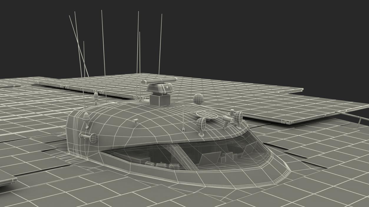 3D Solar Electric Boat Rigged