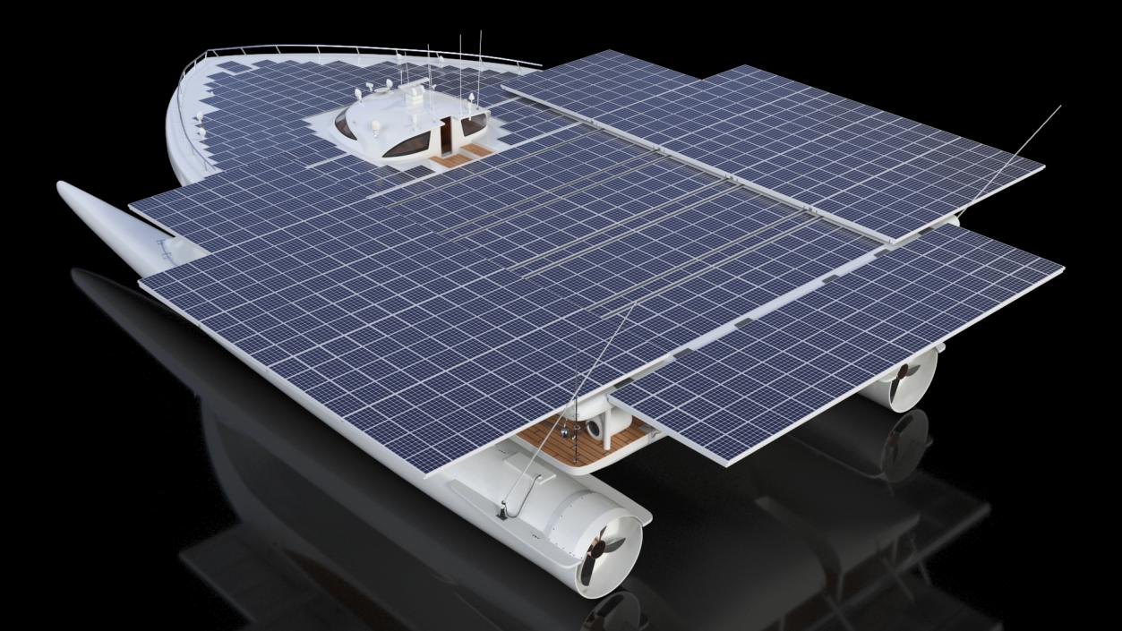 3D Solar Electric Boat Rigged