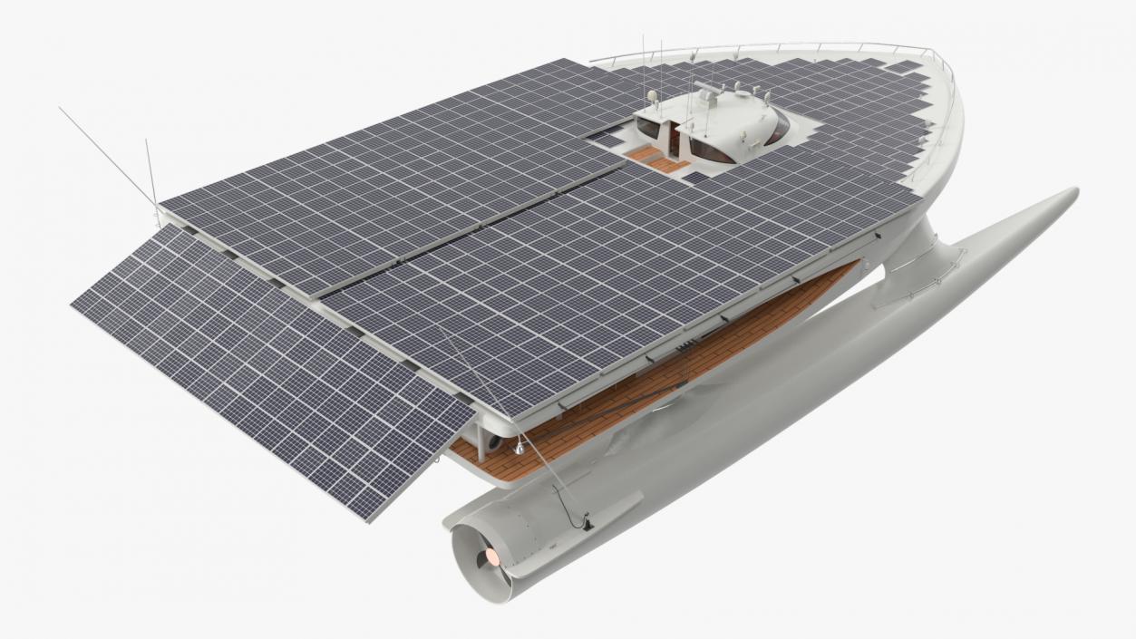 3D Solar Electric Boat Rigged