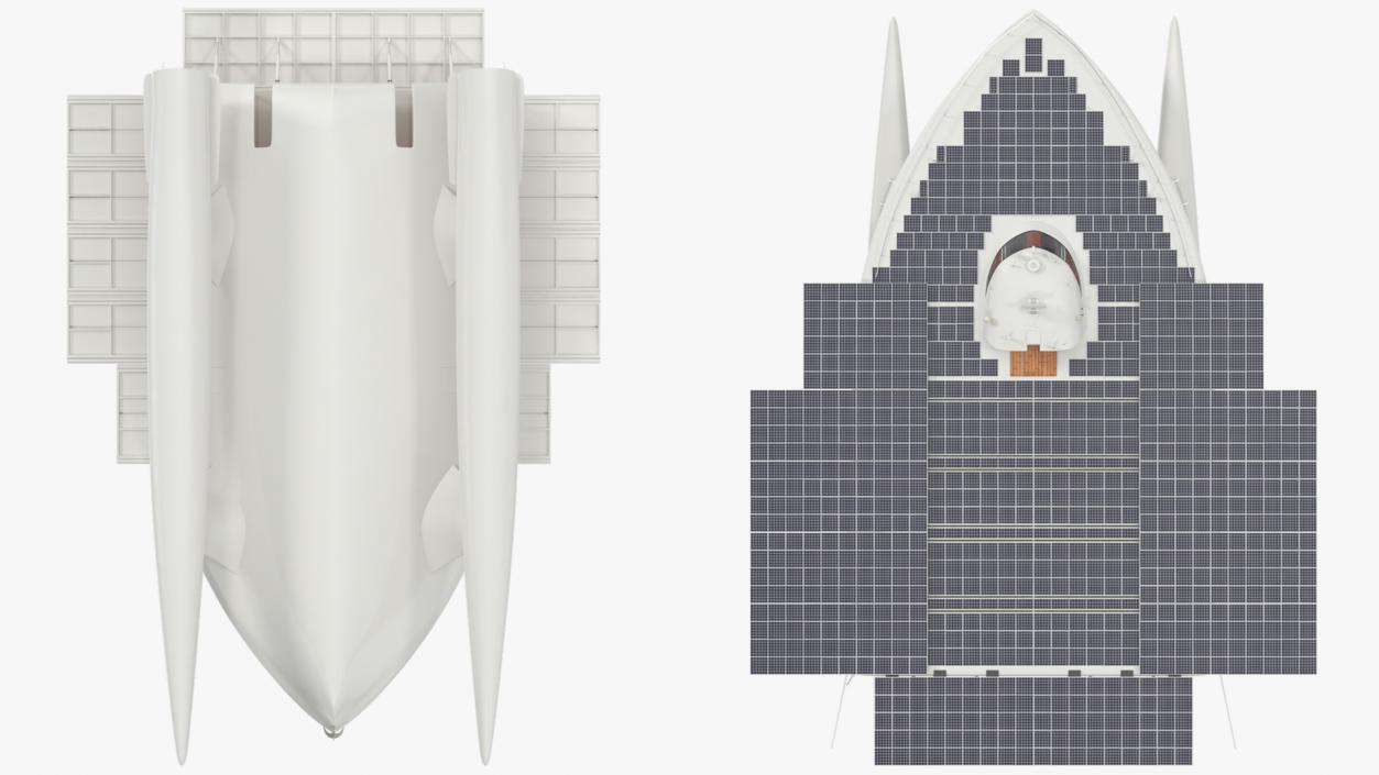 3D Solar Electric Boat Rigged