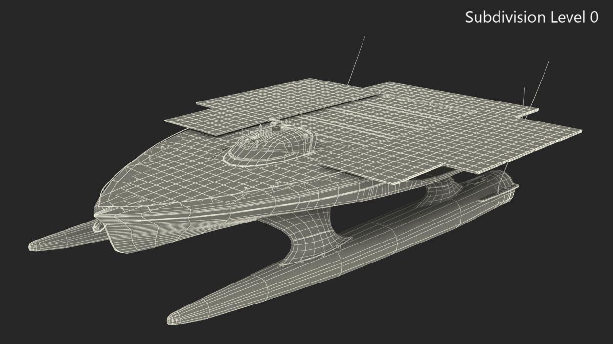 3D Solar Electric Boat Rigged