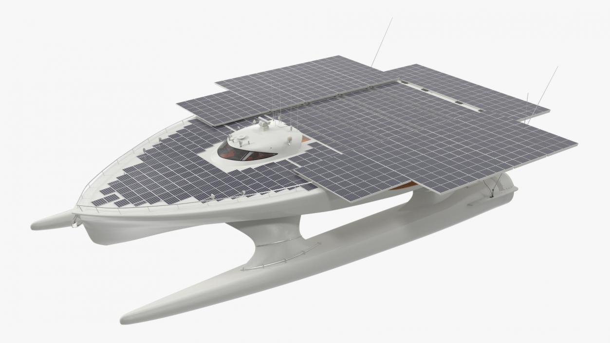 3D Solar Electric Boat Rigged