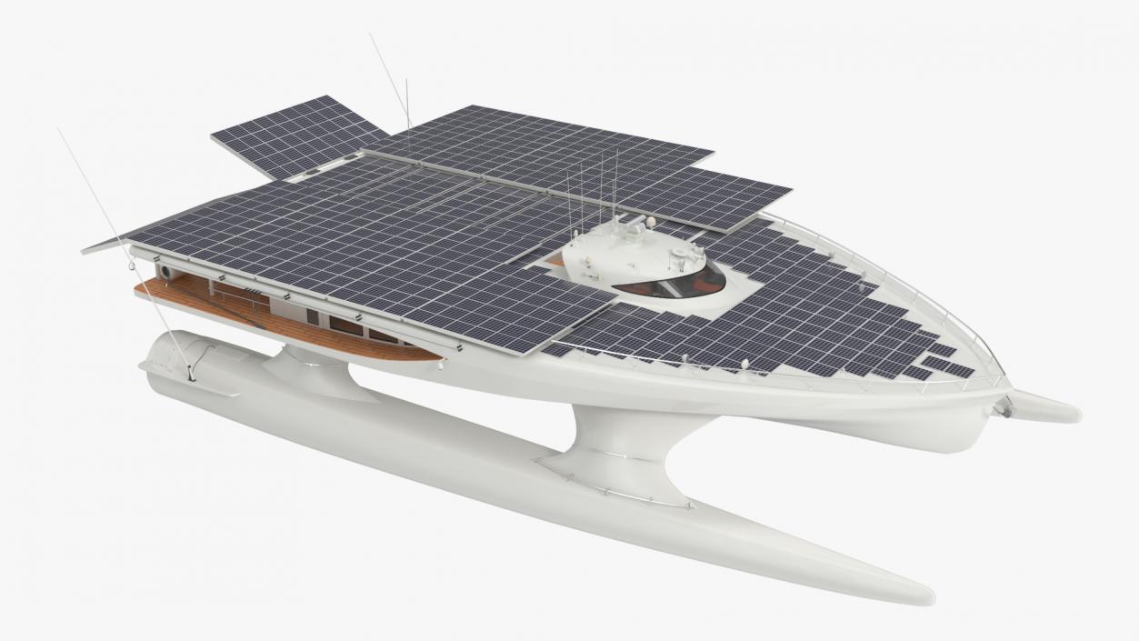 3D Solar Electric Boat Rigged