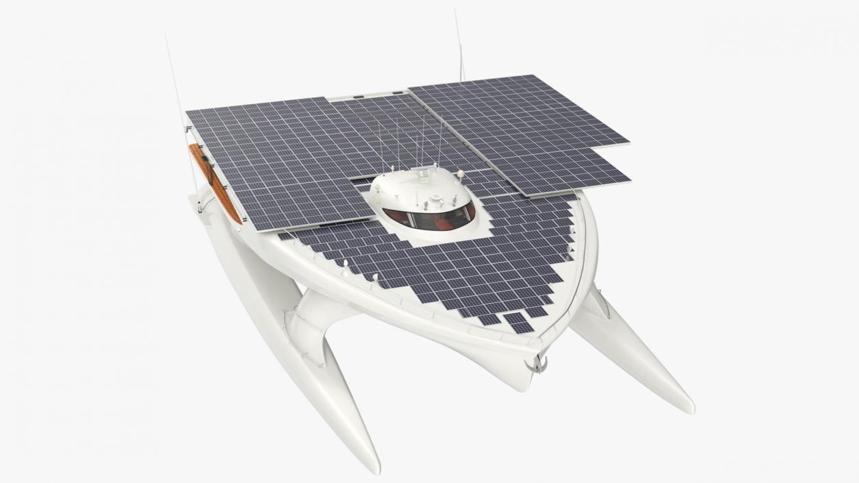 3D Solar Electric Boat Rigged