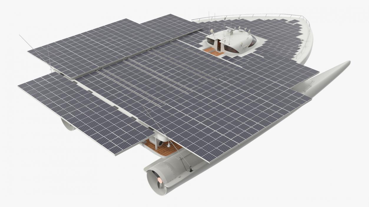 3D Solar Electric Boat Rigged