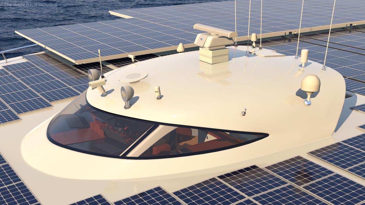 3D Solar Electric Boat Rigged