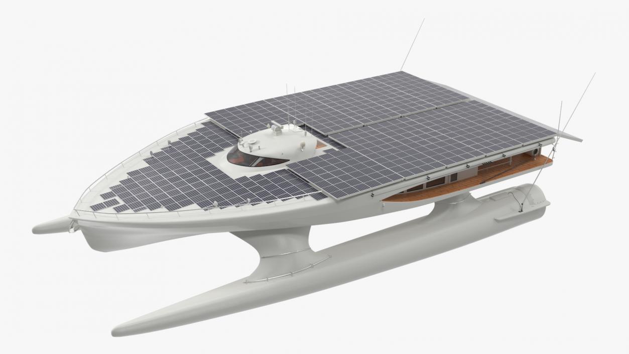 3D Solar Electric Boat Rigged