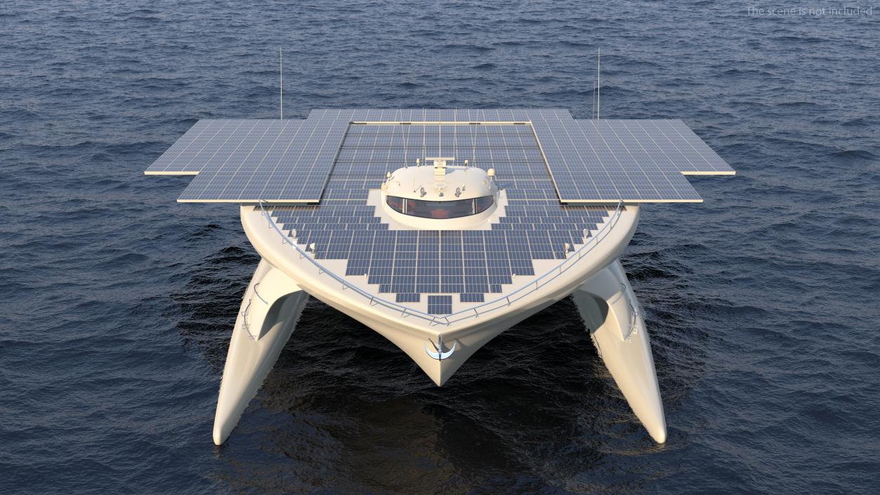 3D Solar Electric Boat Rigged