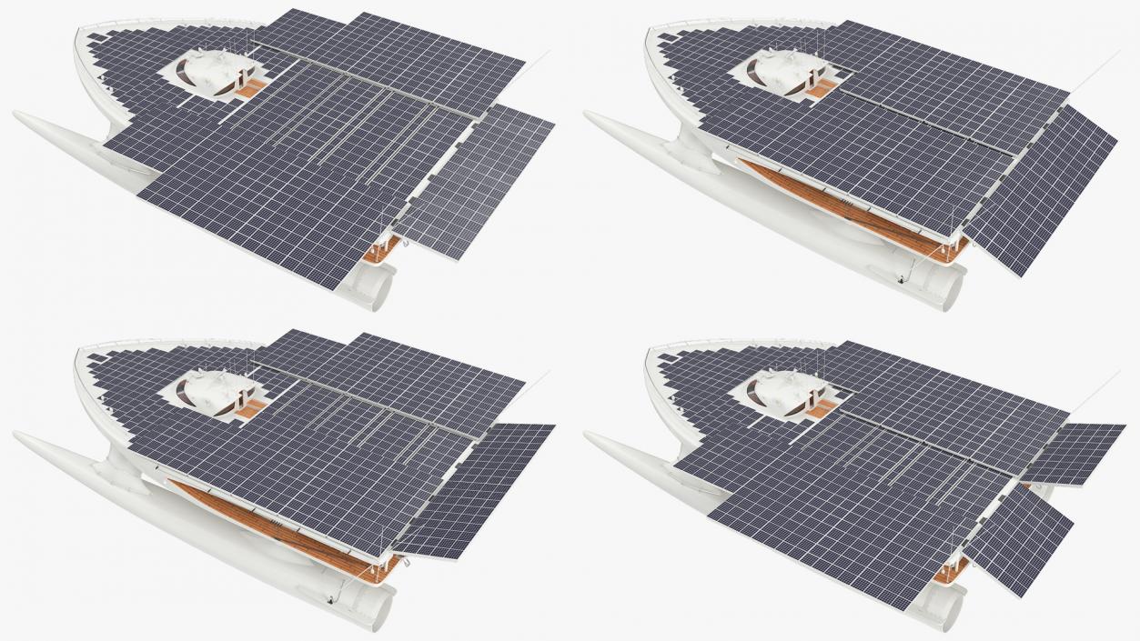 3D Solar Electric Boat Rigged