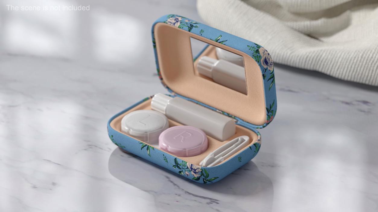 3D Contact Lens Travel Kit Case model