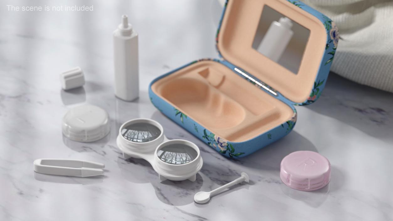 3D Contact Lens Travel Kit Case model