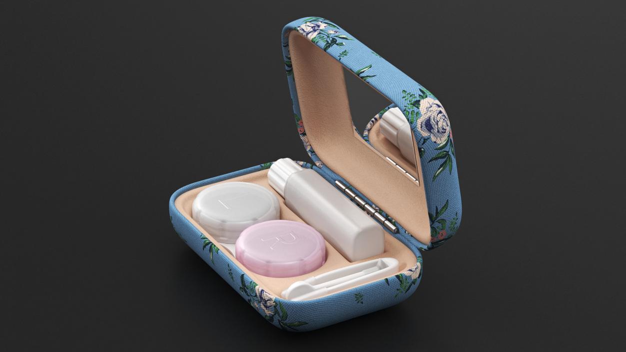 3D Contact Lens Travel Kit Case model