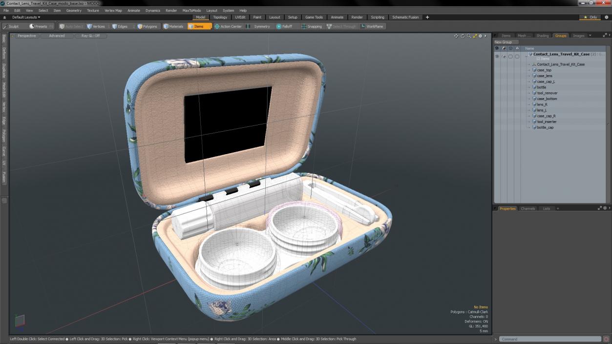 3D Contact Lens Travel Kit Case model