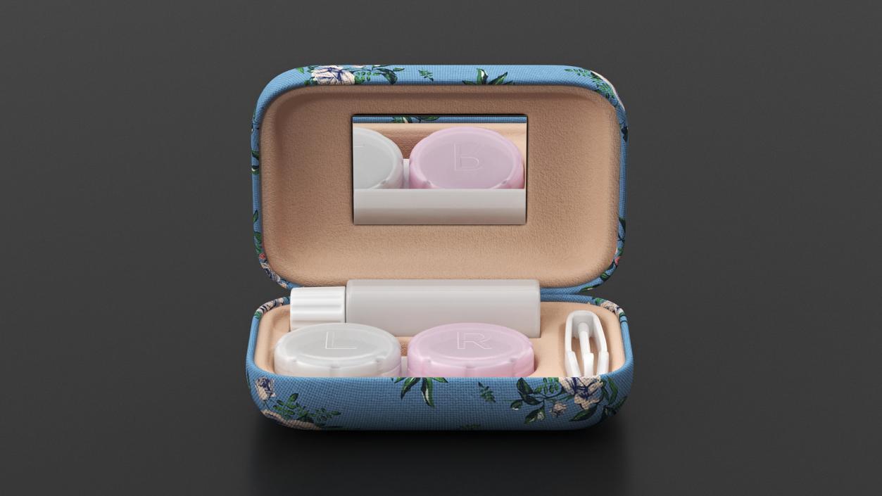 3D Contact Lens Travel Kit Case model