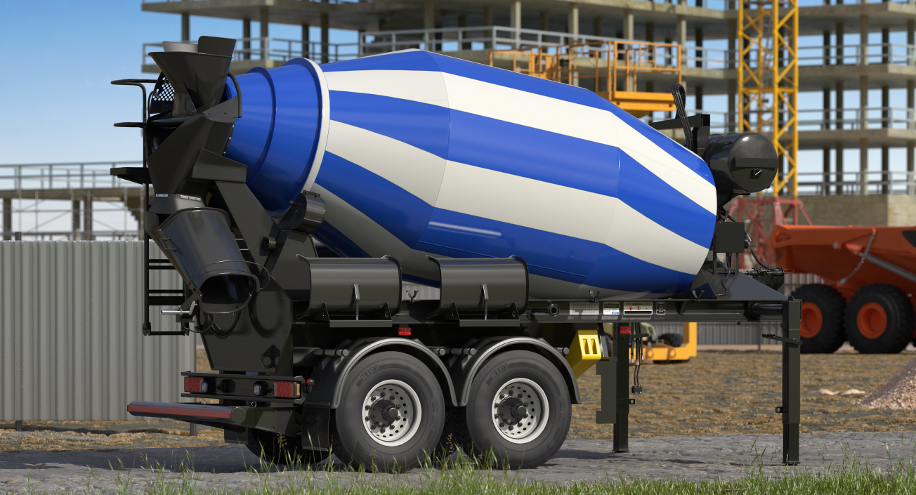 3D Semi Trailer Mixer model