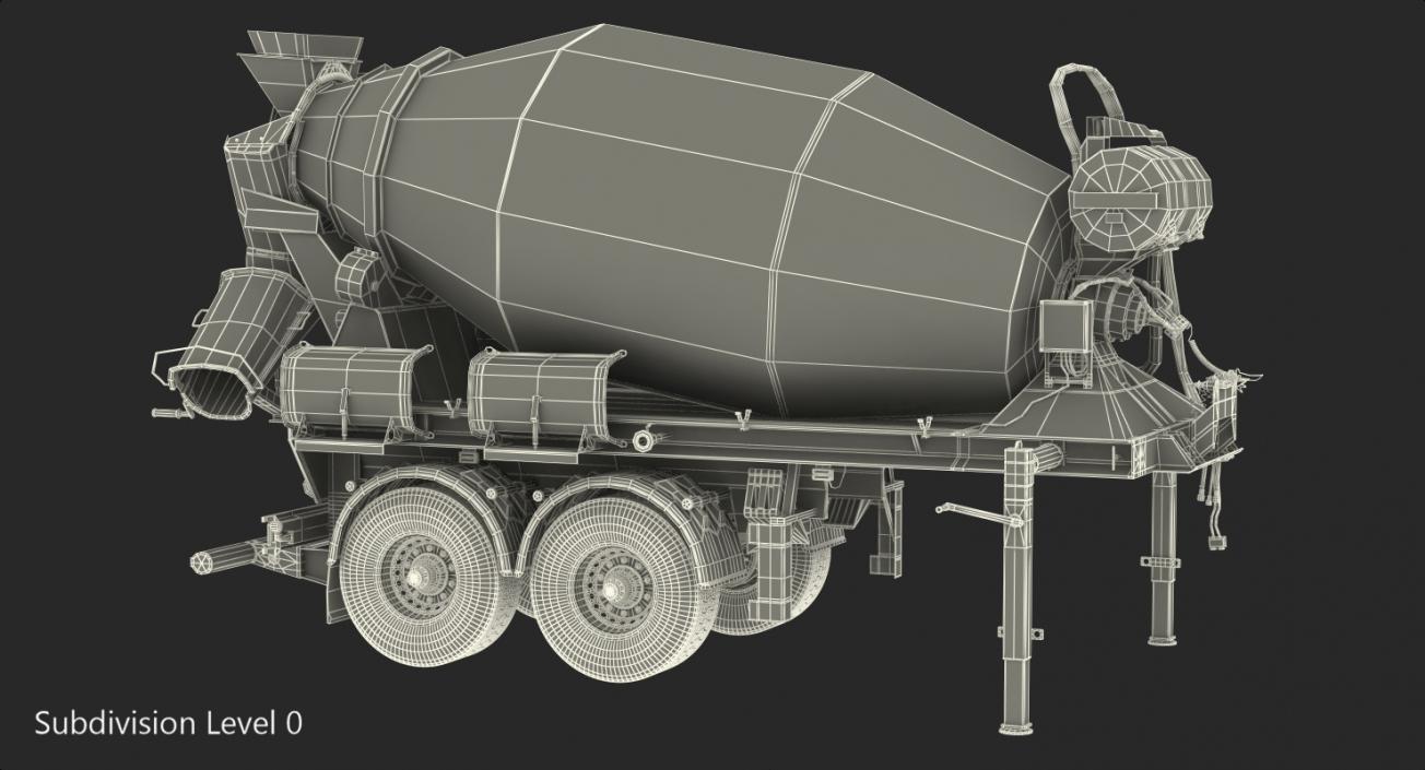 3D Semi Trailer Mixer model