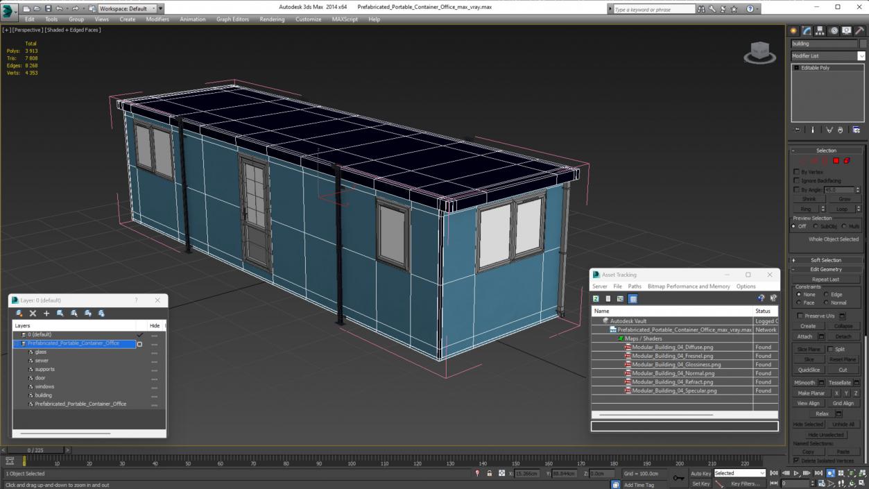 Prefabricated Portable Container Office 3D model