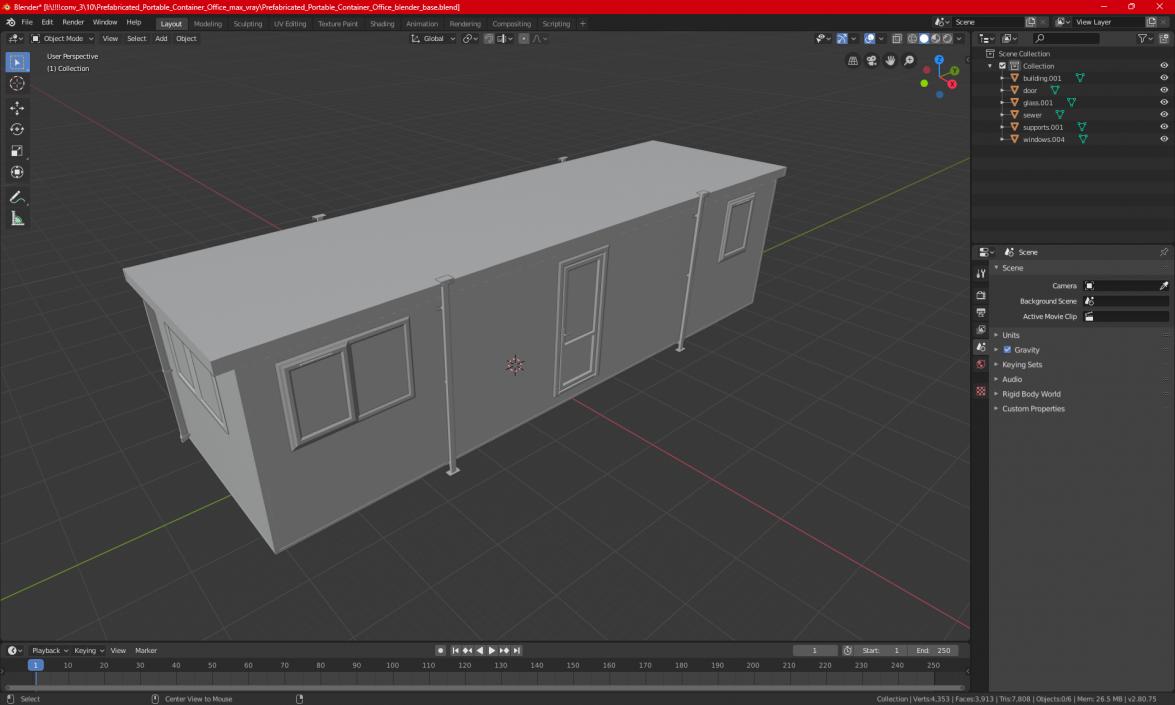 Prefabricated Portable Container Office 3D model