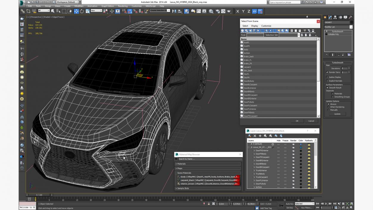 3D Lexus NX HYBRID 2024 Black