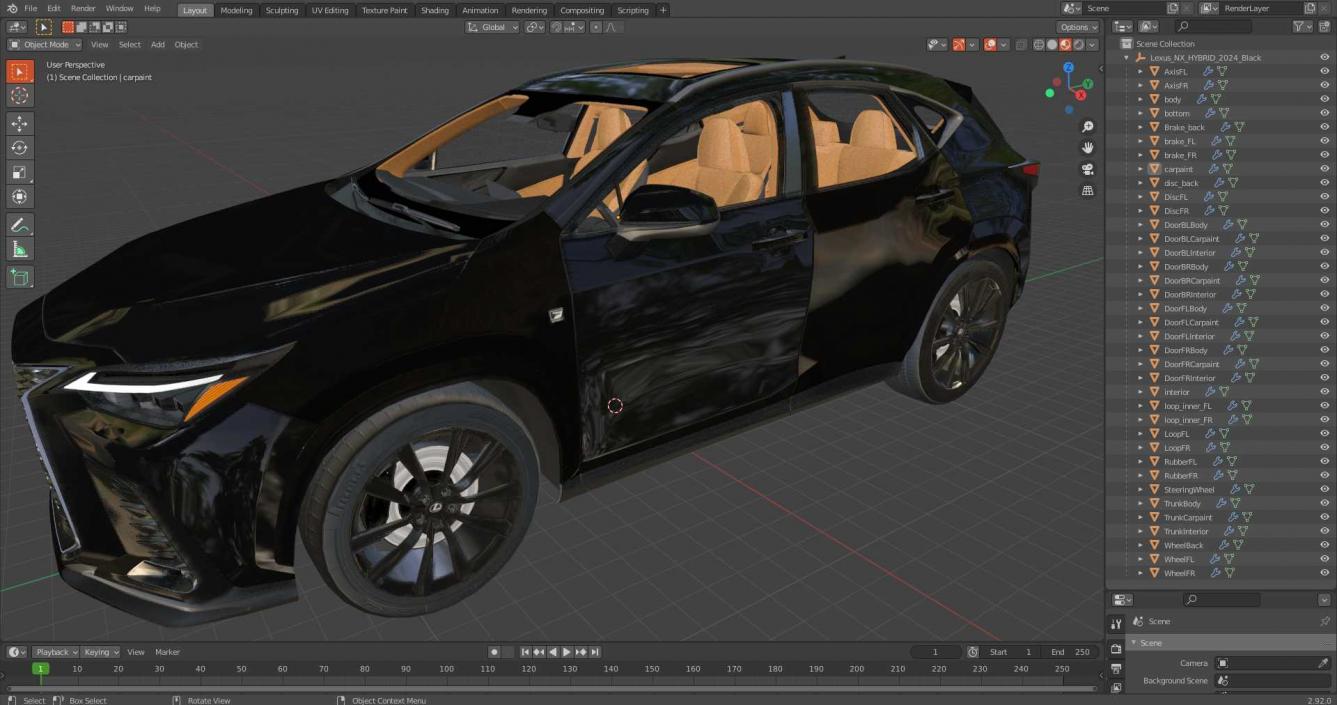 3D Lexus NX HYBRID 2024 Black