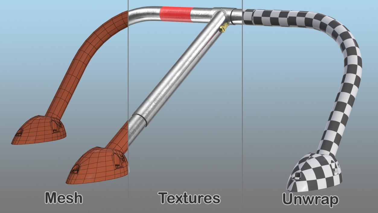 Mottez Folding Parking Barrier Rigged 3D