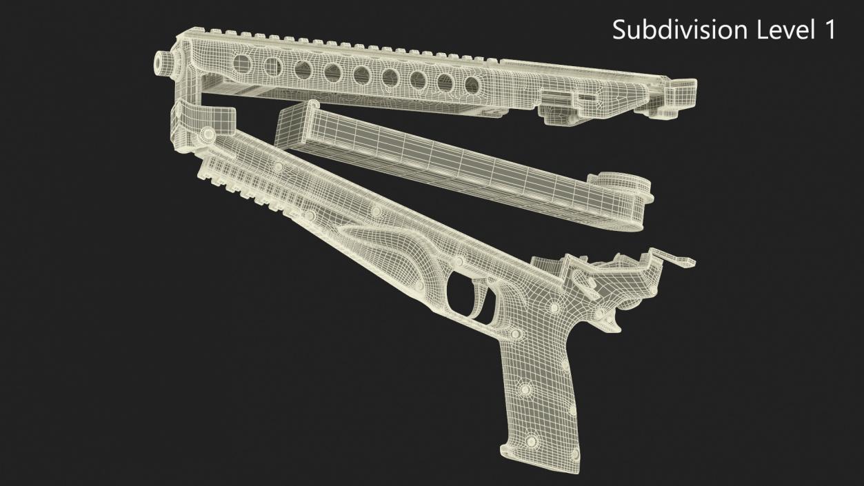 3D model Disassembled Pistol Keltek P50