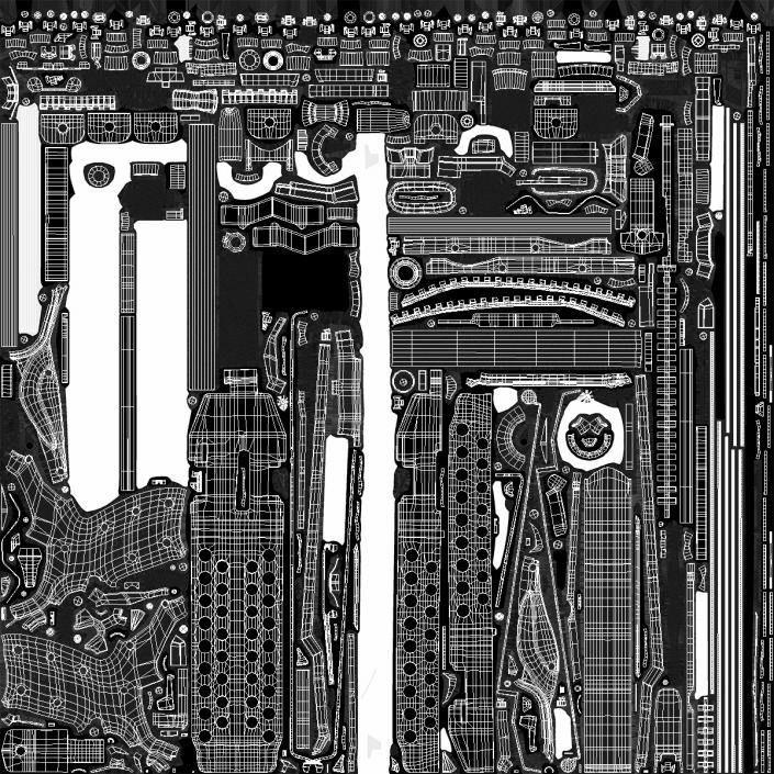 3D model Disassembled Pistol Keltek P50