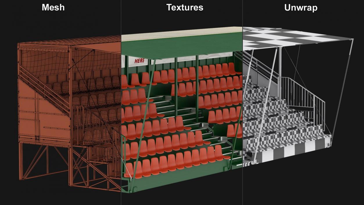 Stadium Seating Tribunes Collection 2 3D