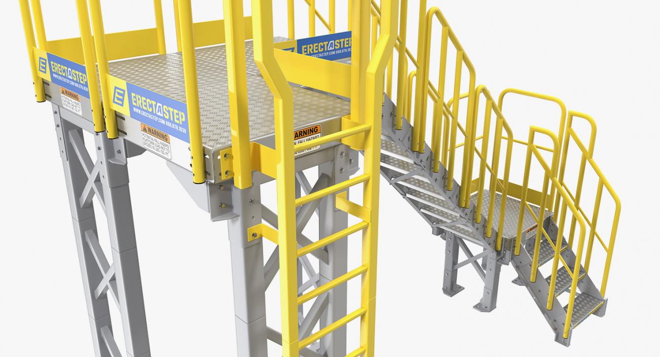 3D Industrial Steel Catwalk Stairs