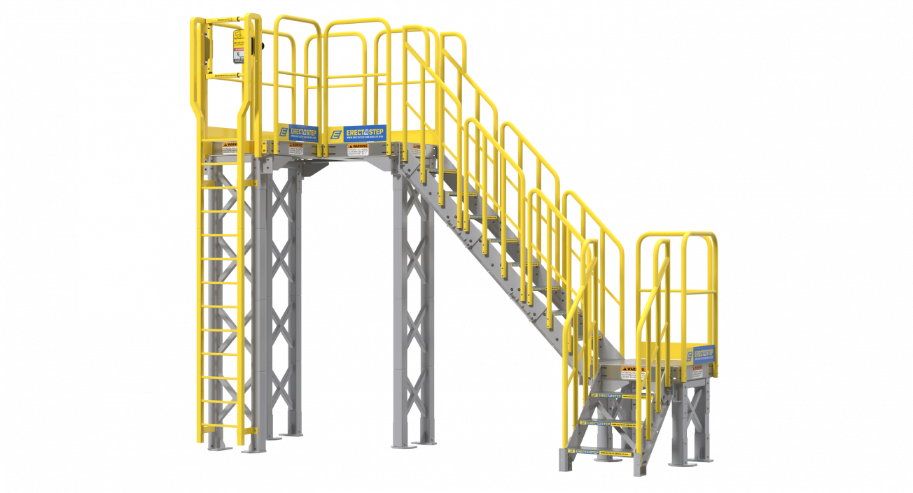 3D Industrial Steel Catwalk Stairs