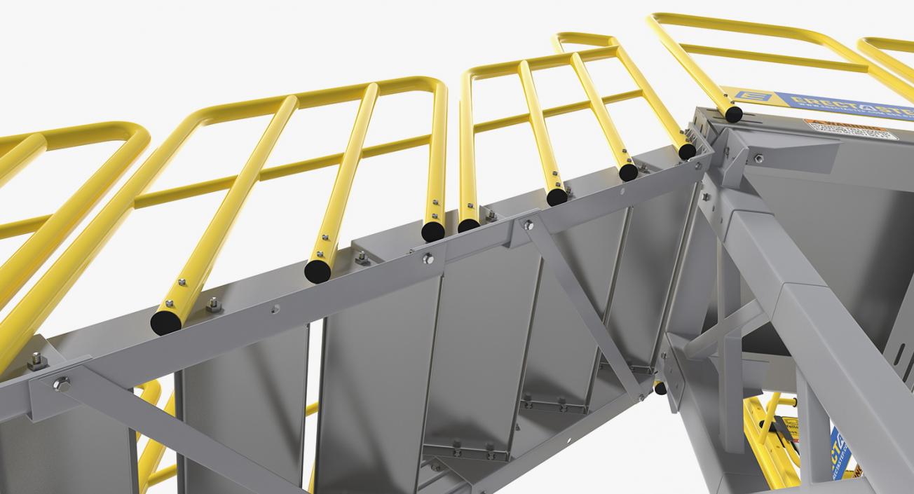 3D Industrial Steel Catwalk Stairs