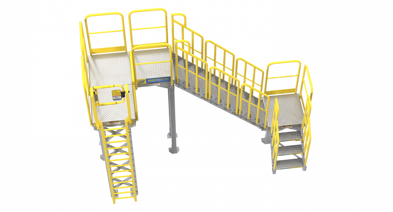 3D Industrial Steel Catwalk Stairs