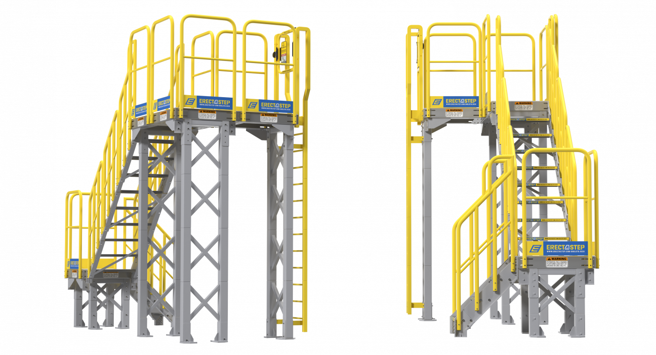 3D Industrial Steel Catwalk Stairs