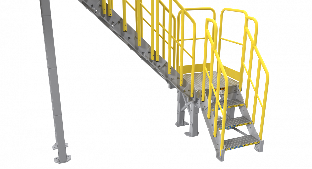 3D Industrial Steel Catwalk Stairs