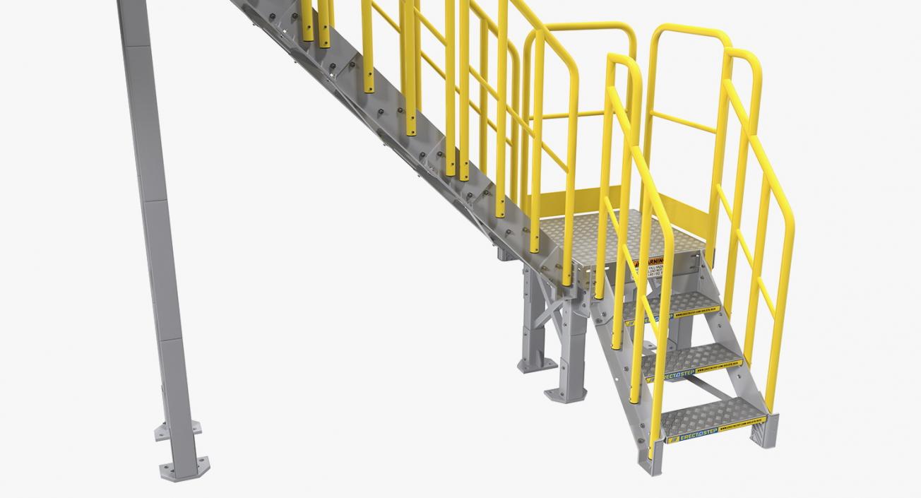 3D Industrial Steel Catwalk Stairs