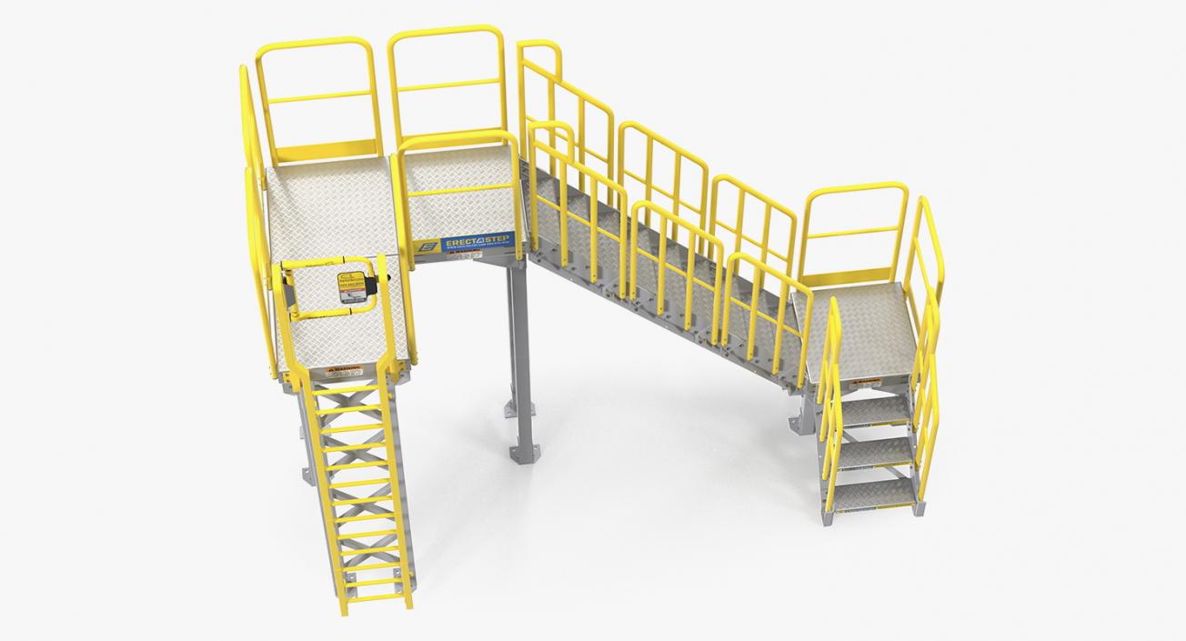 3D Industrial Steel Catwalk Stairs