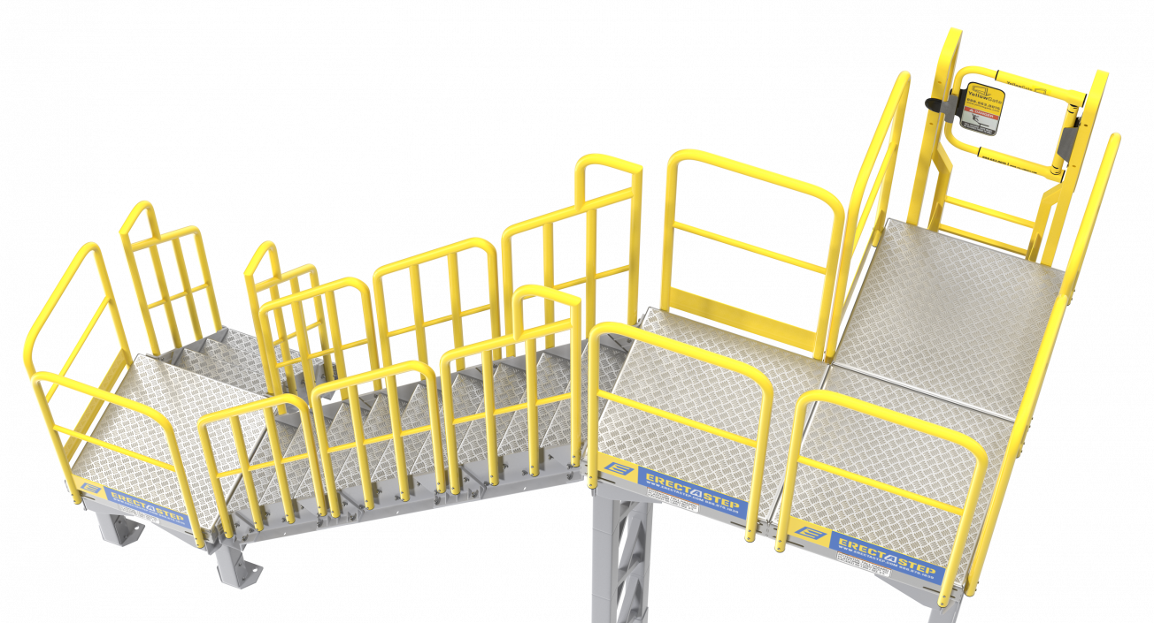 3D Industrial Steel Catwalk Stairs