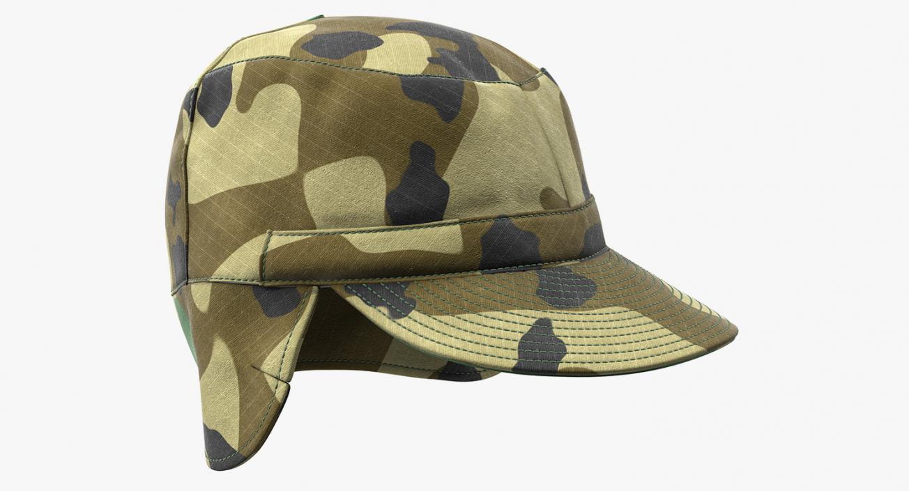 3D Camo Field Cap with Earflaps model