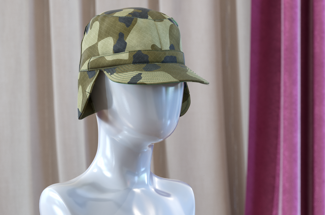 3D Camo Field Cap with Earflaps model