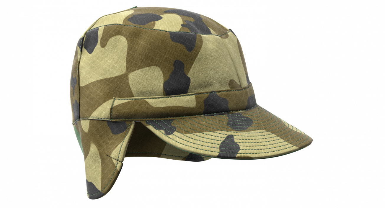 3D Camo Field Cap with Earflaps model