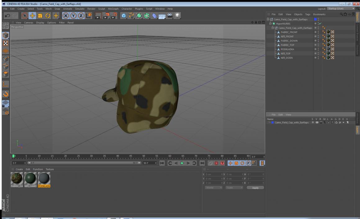 3D Camo Field Cap with Earflaps model