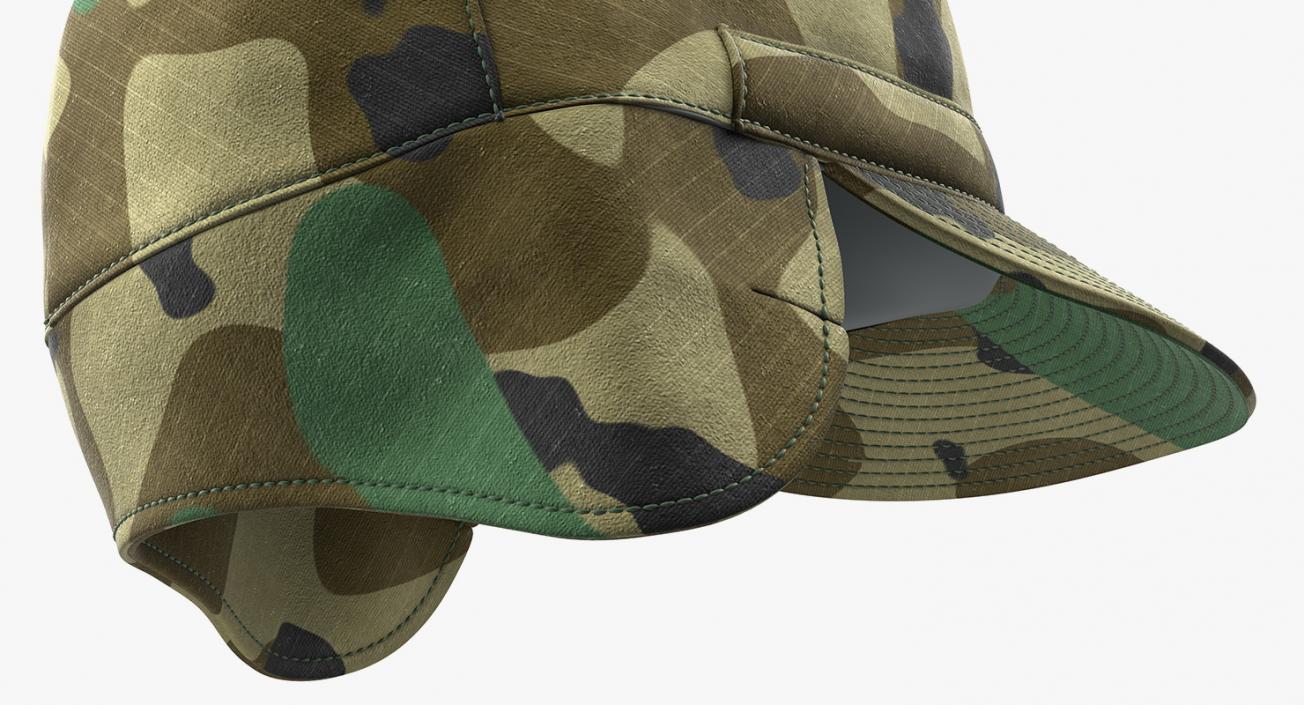 3D Camo Field Cap with Earflaps model