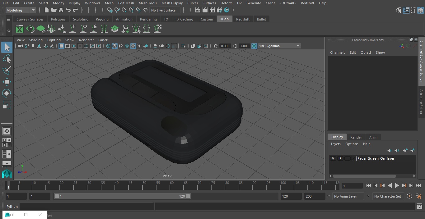 3D model Pager Screen On