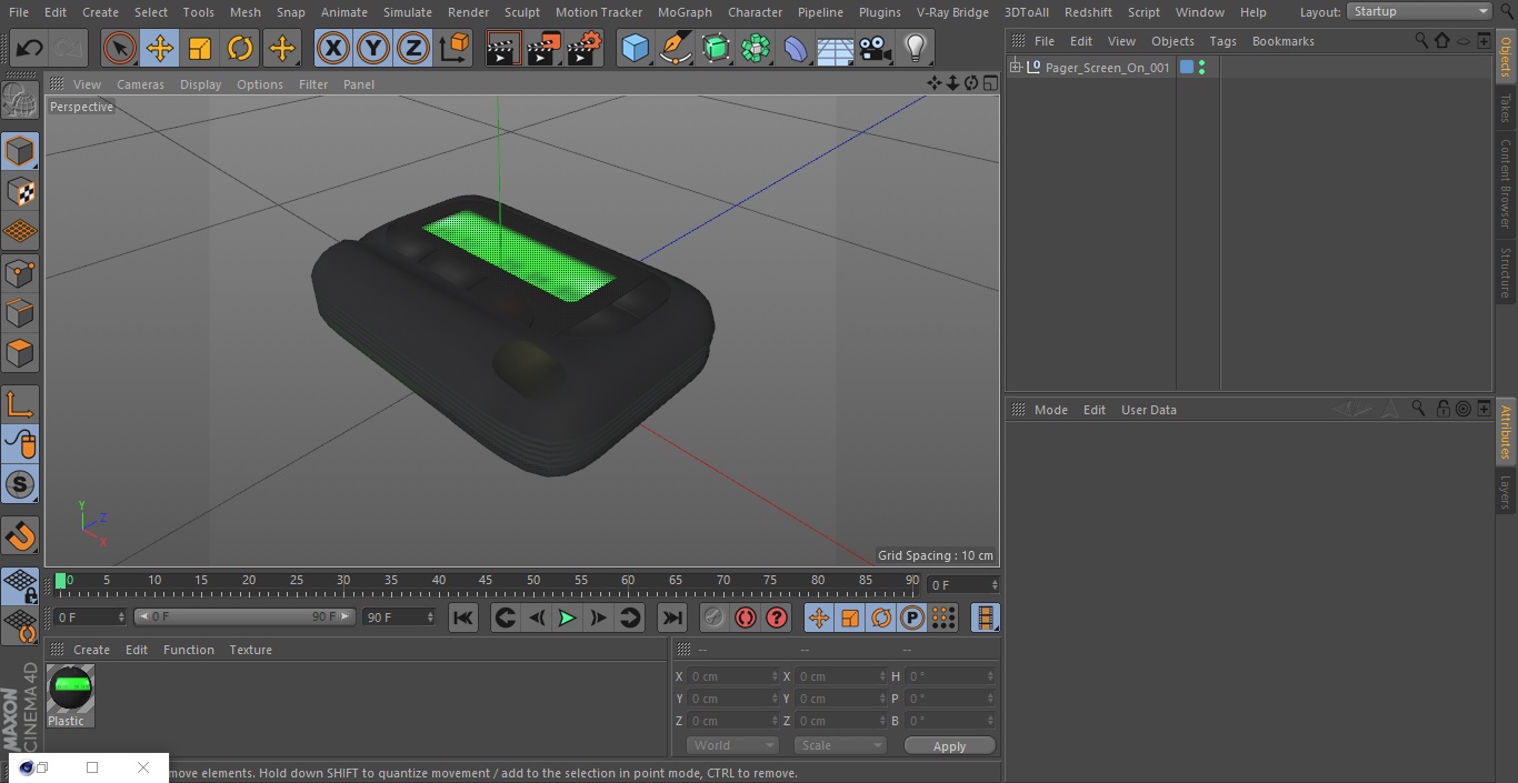 3D model Pager Screen On