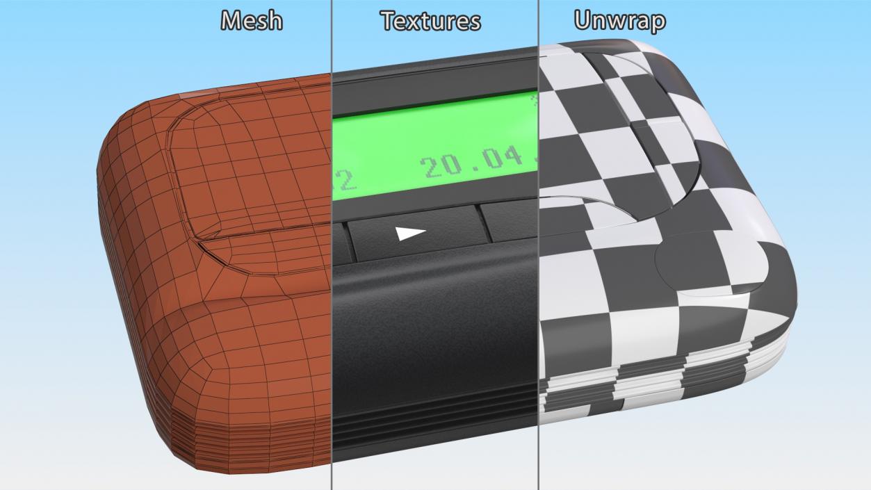 3D model Pager Screen On