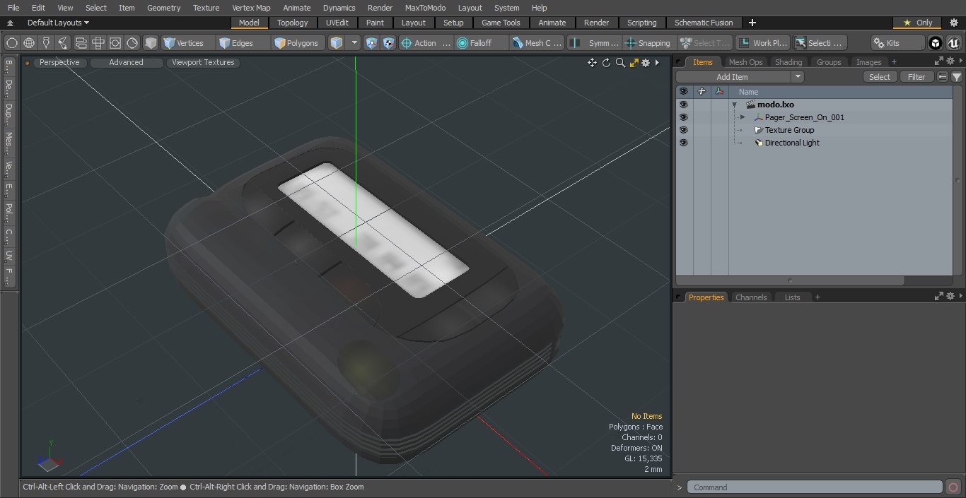 3D model Pager Screen On