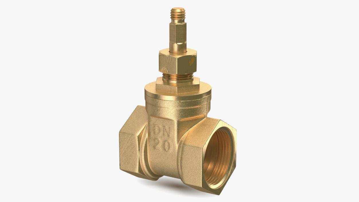 3D Brass Gate Valve