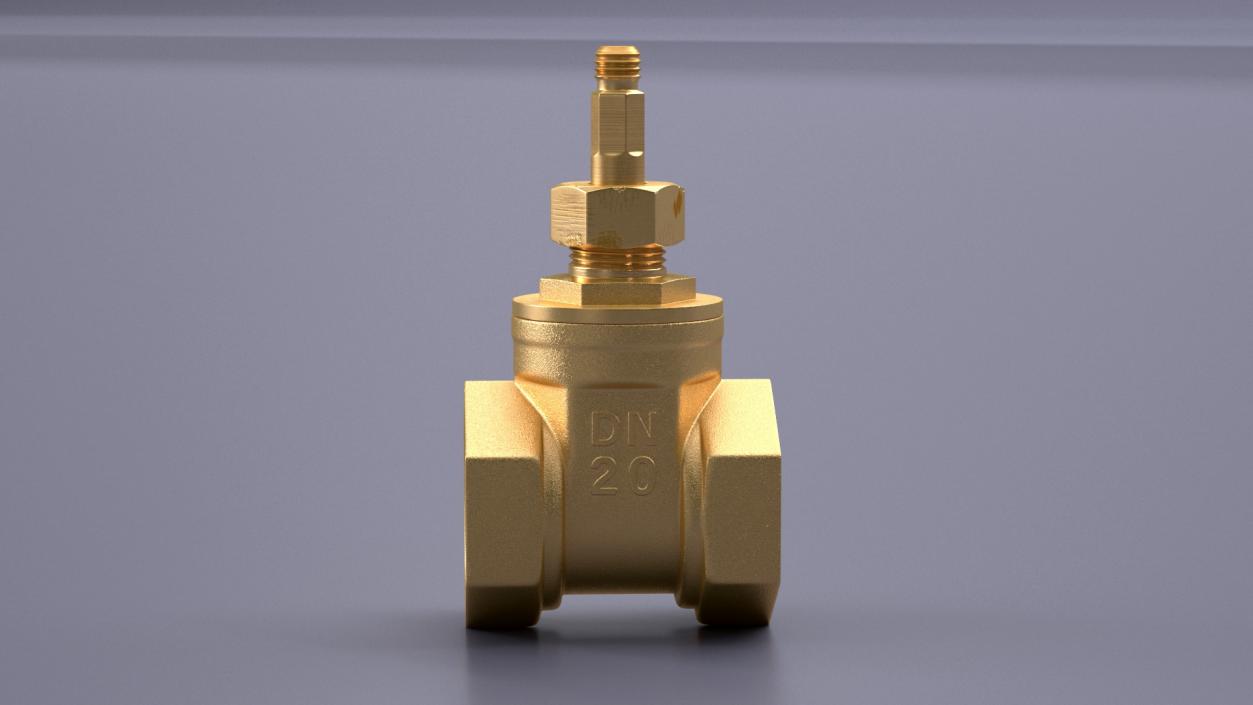 3D Brass Gate Valve