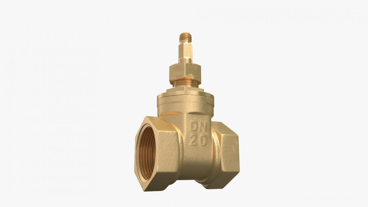 3D Brass Gate Valve